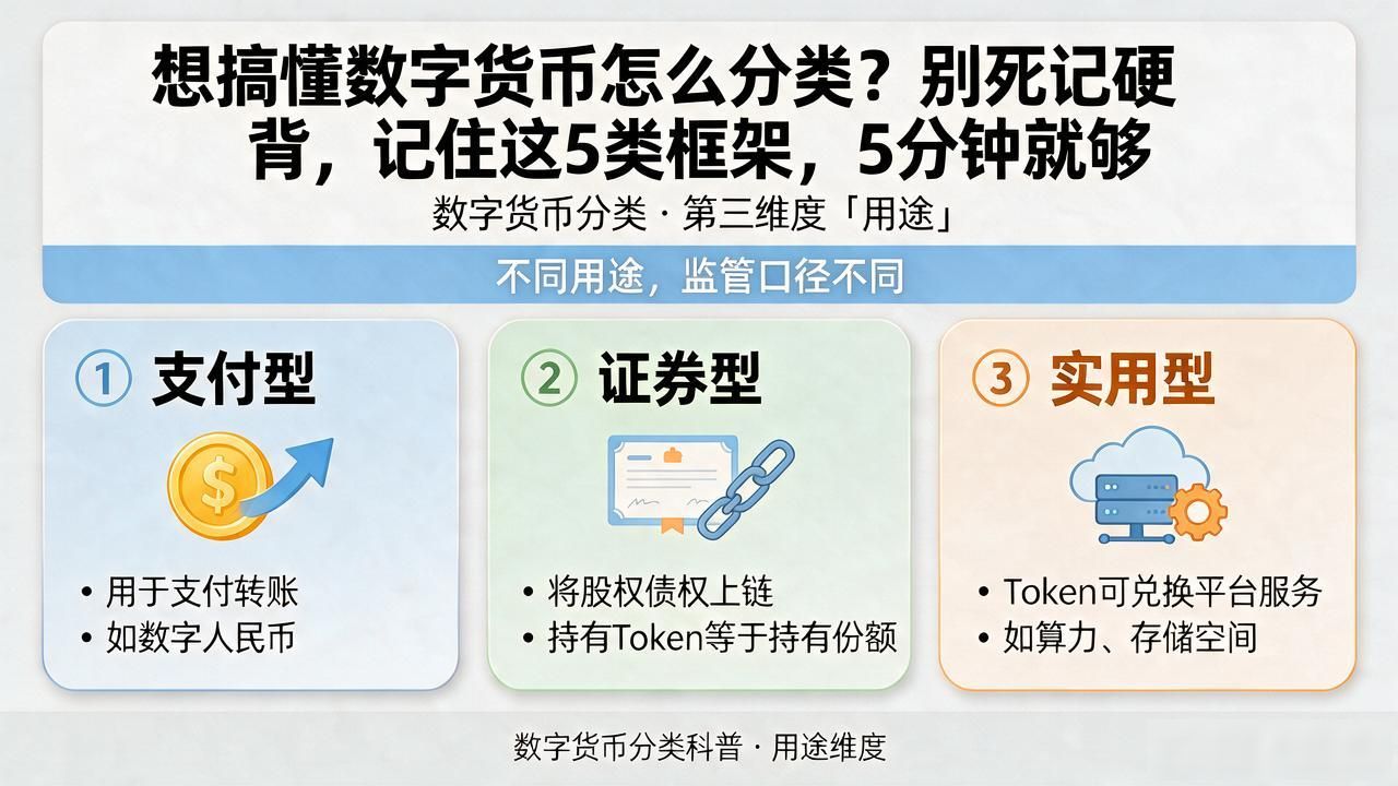 想搞懂数字货币怎么分类？别死记硬背，记住这5类框架，5分钟就够